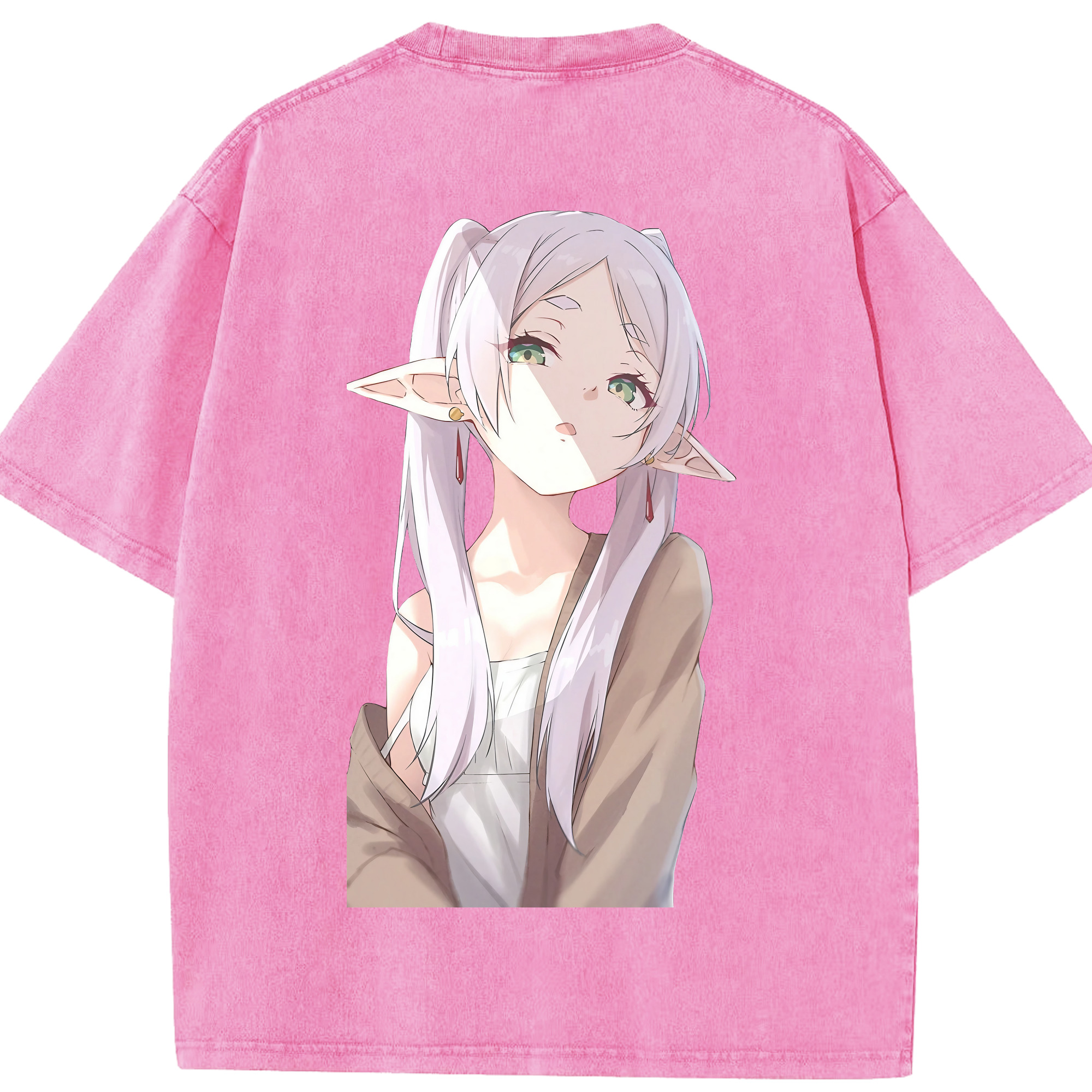 （画像用） 葬送のフリーレン Frieren 綿100% ヴィンテージ風 半袖Tシャツ（背面プリント）